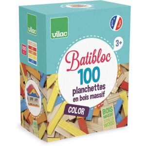 Batibloc color 100 planchettes en bois massif colorées