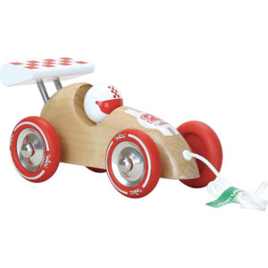 Voiture de course à trainer bois naturel