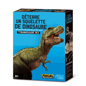 4M Kidzlabs: DETERRE-TON-DINOSAURE (Tyrannosaurus Rex) / EMBALLAGE  F R A N C A I S, squelette dans un bloc de plâtre, boîte 17x22x6cm, 8+