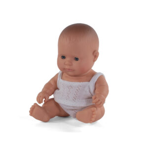 ML Poupées: POUPEE BEBE GARCON EUROPEEN 21cm, parfumée vanille, imperméable, en résine, en boîte cadeau. Made in Spain, 10m+
